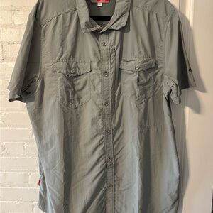 Craghopper Gray Button-Up Shirt XL- Extended Collar!
